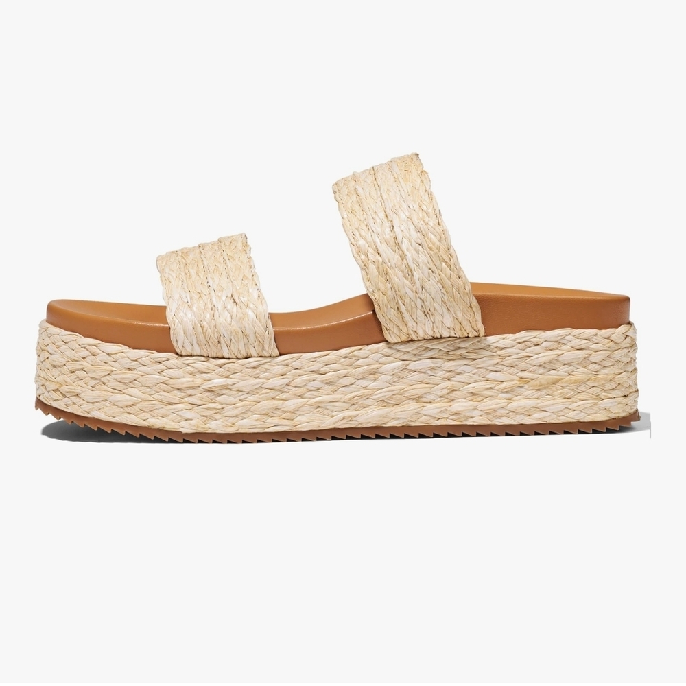 Chic Tan Espadrille Slide Sandals